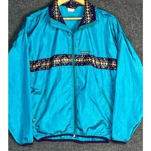 Vintage Louis Garneau Windbreaker Jacket Nylon‎ 80's Baggy Blue Purple Womens S